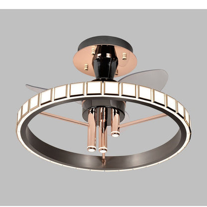 JS-GL-8298-600 - French Gold & Gunblack Metal & Acrylic Led Ceiling Light