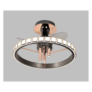 JS-GL-8298-600 - French Gold & Gunblack Metal & Acrylic Led Ceiling Light