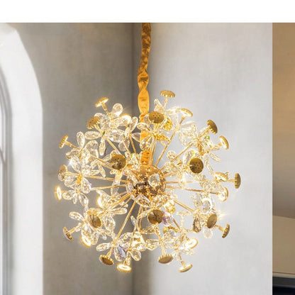 JS-GL-8311 - French Gold Metal & Crystals Modern Chandelier