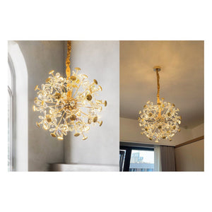 JS-GL-8311 - French Gold Metal & Crystals Modern Chandelier
