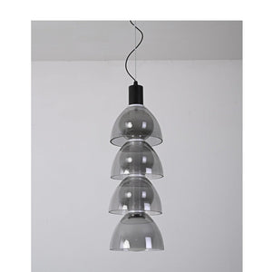 JS-GL-8318-B - Black Metal & Glass & Acrylic Led Hanging Light
