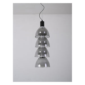 JS-GL-8318-B - Black Metal & Glass & Acrylic Led Hanging Light