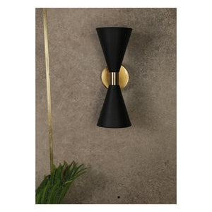 JS-GL-8380-2 - ANTIQUE BRASS & BLACK & WHITE METAL Modern Wall Light