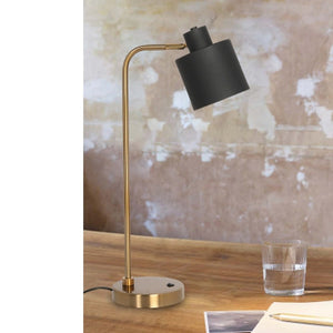 JS-GL-8596-AB-BK - ANTIQUE BRASS & BLACK & WHITE METAL Led Floor Lamp
