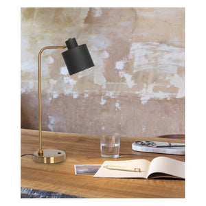 JS-GL-8596-AB-BK - ANTIQUE BRASS & BLACK & WHITE METAL Led Floor Lamp