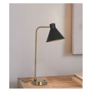 JS-GL-8596-CONE - ANTIQUE BRASS & BLACK & WHITE METAL Led Floor Lamp