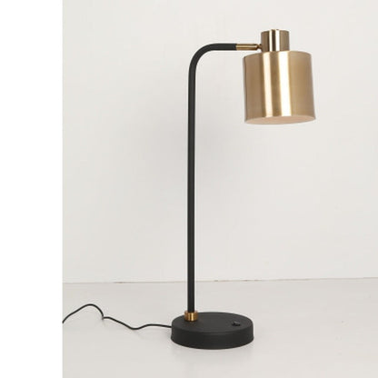 JS-GL-8596-F-BK - ANTIQUE BRASS & BLACK & WHITE METAL Led Floor Lamp