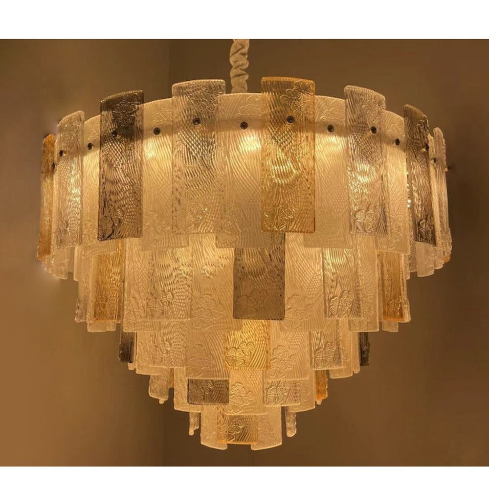 JS-GL-87309-620 - French Gold Metal & Glass Crystal Chandelier