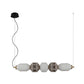 JS-GL-8786-5 - Antique Brass Metal & Glass & Acoustic Led Hanging Light