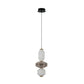 JS-GL-8788-3A - Antique Brass Metal & Acoustic Glass Hanging Light