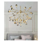 JS-GL-8801-36 - GOLD METAL & AMBER GLASS Modern Chandelier