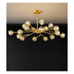 JS-GL-8802-18 - Antique Brass Metal & Crystals Led Chandelier