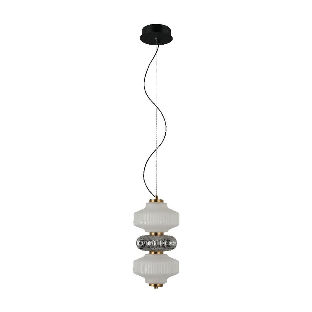 JS-GL-8807-3 - Antique Brass Metal Glass Hanging Light