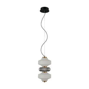 JS-GL-8807-3 - Antique Brass Metal Glass Hanging Light