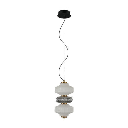 JS-GL-8807-3 - Antique Brass Metal Glass Hanging Light