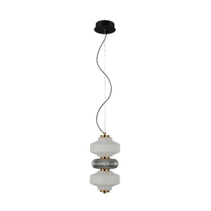 JS-GL-8807-3 - Antique Brass Metal Glass Hanging Light