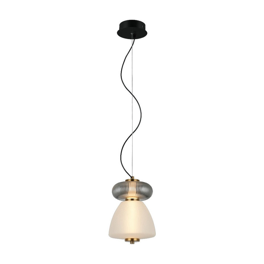 JS-GL-8809-2 - Antique Brass Metal Glass Hanging Light