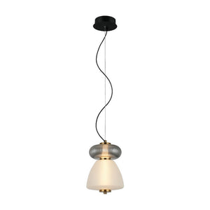 JS-GL-8809-2 - Antique Brass Metal Glass Hanging Light