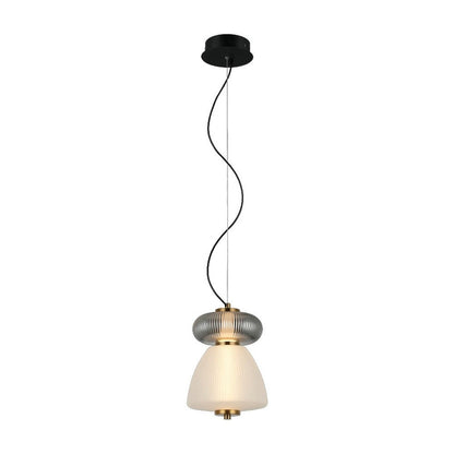 JS-GL-8809-2 - Antique Brass Metal Glass Hanging Light