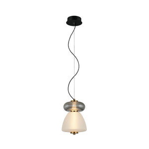 JS-GL-8809-2 - Antique Brass Metal Glass Hanging Light
