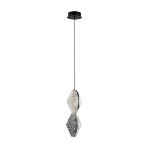 JS-GL-8820-4XS - Antique Brass Metal Glass Hanging Light