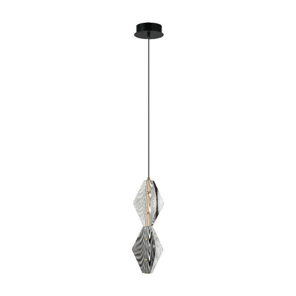 JS-GL-8820-4XS - Antique Brass Metal Glass Hanging Light