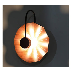 JS-GL-883-DW - DARK WOOD & BLACK METAL & ACRYLIC Artistic Wall Light