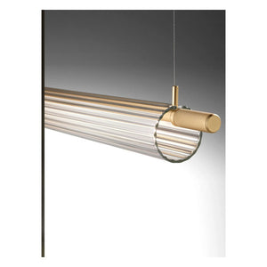 JS-GL-8832-L - Antique Brass Metal & Glass Led Chandelier