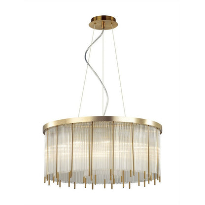 JS-GL-88355-600 - Antique Brass Metal & Glass Modern Chandelier