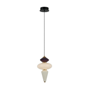 JS-GL-8853-3A - Antique Brass Metal & Glass Marble Hanging Light