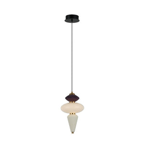 JS-GL-8853-3A - Antique Brass Metal & Glass Marble Hanging Light