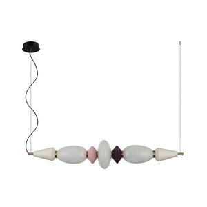 JS-GL-8853-7B - Antique Brass Metal & Ceramic Modern Hanging Light
