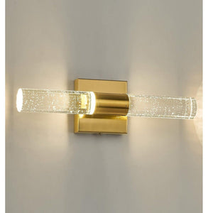 JS-GL-889-W - Antique Brass Metal & Acrylic Up Down Wall Light