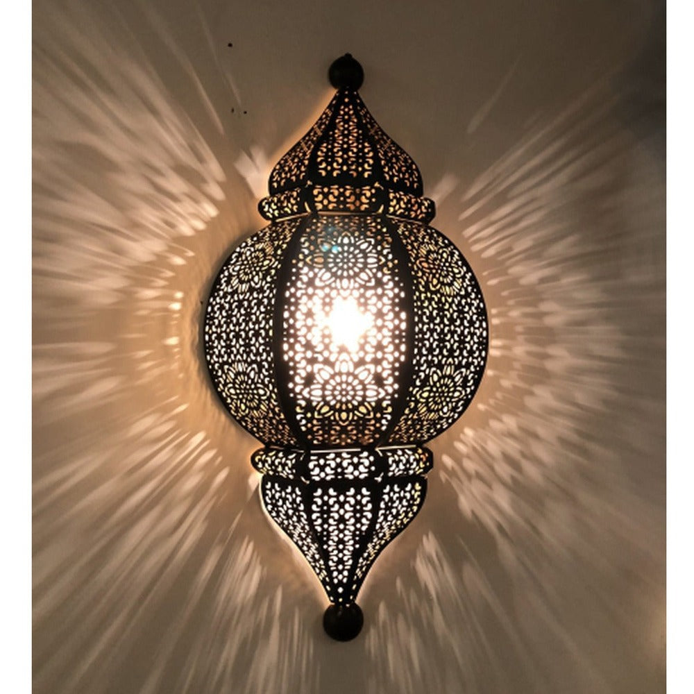 JS-GL-9001-W - BLACK & GOLD Metal Wall Light