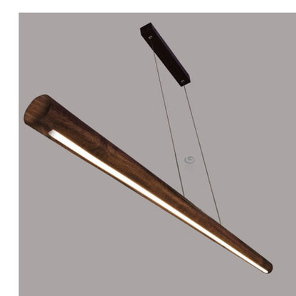 JS-GL-9004 - WALNUT BROWN WOOD & ACRYLIC & METAL Office Hanging Light