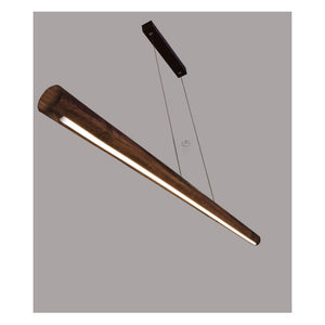 JS-GL-9004 - WALNUT BROWN WOOD & ACRYLIC & METAL Office Hanging Light