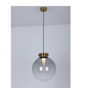 JS-GL-9009-SM - Antique Brass Metal Glass Hanging Light