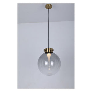 JS-GL-9009-SM - Antique Brass Metal Glass Hanging Light