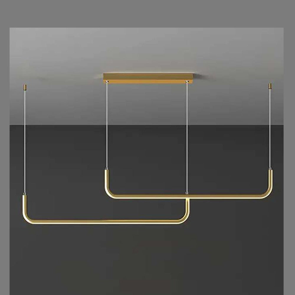 JS-GL-9015 - Antique Brass Metal & Acrylic Modern Hanging Light