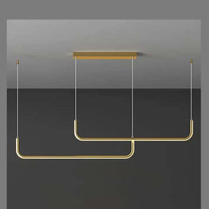JS-GL-9015 - Antique Brass Metal & Acrylic Modern Hanging Light