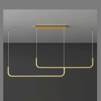 JS-GL-9015 - Antique Brass Metal & Acrylic Modern Hanging Light