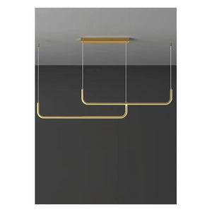 JS-GL-9015 - Antique Brass Metal & Acrylic Modern Hanging Light