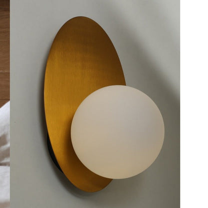 JS-GL-9016 - Antique Brass Metal & Glass Modern Wall Light