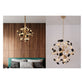 JS-GL-9033-12L WH + BK - French Gold Metal & Ceramic Led Hanging Light