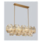 JS-GL-9038 L - Antique Brass Metal & Glass Crystal Chandelier
