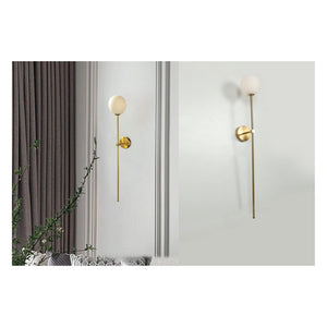 JS-GL-9096-W - Antique Brass Metal & Glass Modern Wall Light