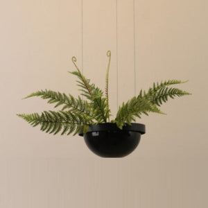 JS-GL-910-1 - Black Metal & Acrylic (With Planter) Glass Hanging Light