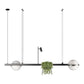 JS-GL-910-3 - Black Metal & Acrylic (With Planter) Modern Hanging Light