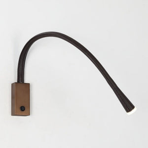 JS-GL-912-W - Brown Metal & Leather Modern Wall Light