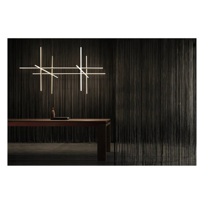 JS-GL-9194-8 - Antique Brass Metal & Acrylic Rectangular Chandelier